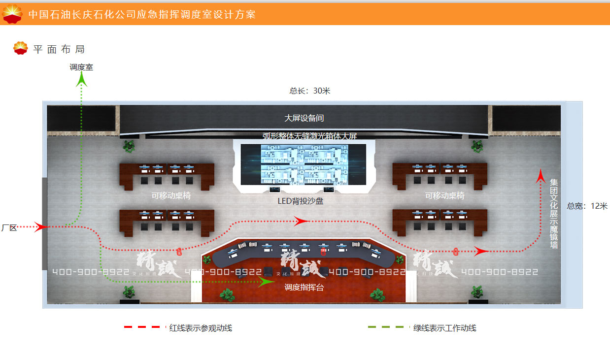 長慶石化石油應急指揮室展廳設計方案概念篇